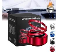 AEXZR Mini chauffage cinétique portable, mini chauffage cinétique portable Aexzr, mini chauffage cinétique, chauffage solaire à double anneau rotatif automatique pour voiture et maison (rouge)