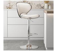 AeylvAoay Tabourets de bar pivotants en cuir synthétique à hauteur réglable avec dossier et repose-pieds, tabourets de comptoir en cuir, chaises de bureau Kitch White1