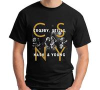 AEZWLTCCD Crosby Stills Nash &Amp Young - Csny Band Black T-Shirt Size S-5Xl
