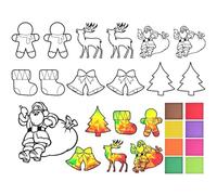 Aezzybe 12 Autocollants Fenêtre Noël DIY, Kit Bricolage Enfant pour créer images fenêtres colorées pour Décorations Noël, Pochoirs Autocollants pour décoration murale et vitrages chambre