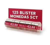 AF® - 125 Blisters pour pièces, Pack de 125 blisters pour pièces de 5 centimes | Format européen, Organisez et protégez votre argent liquide, Organisateur de pièces, Compteur de pièces pour 5ct.