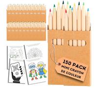 AF®- 150 Mini Crayon De Couleur, 25 Pack Petit Crayon De Couleur Enfant + QR code avec des dessins imprimables | Parfait comme petit cadeau lors d’un anniversaire, baptême ou fête scolaire