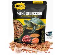 AF® - 800 ML Nourriture pour Tortues d'eau, 200 GR Nourriture Tortue Terrestre, Nourriture Tortue Hermann | Menu Sélection avec Ingrédients Naturels + Vitamines Essentielles + Ebook + Gobelet Doseur