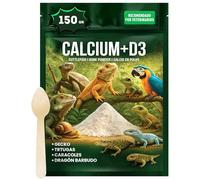 AF® Calcium Tortue Terrestre et Reptile, 150g Calcium Reptile Poudre Vitamine D3 sans Phosphore, Terrarium Gecko Complément Minéral, Poudre Ultrafine avec Doseur pour Dosage Précis