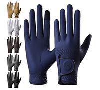 AF EQUESTRIAN Sui Sereno Gants d'équitation pour femme en cuir synthétique de qualité supérieure Motif peau de serpent Bleu Taille L