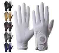 AF EQUESTRIAN Sui Sereno Gants d'équitation pour femme en cuir synthétique de qualité supérieure Motif peau de serpent Blanc Taille M