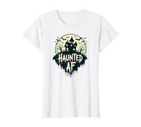 AF hanté : Manoir Effrayant Halloween Horror Night T-Shirt, Femme, Blanc, 3XL