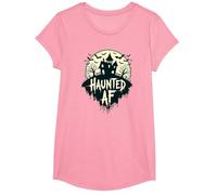 AF hanté : Manoir Effrayant Halloween Horror Night T-Shirt, Fille, Rose, L