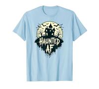 AF hanté : Manoir Effrayant Halloween Horror Night T-Shirt, Homme, Bleu Céleste, L