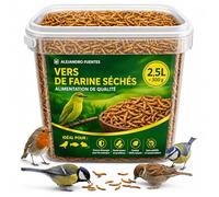 AF® vers de Farine Séchés Premium 300g / 2.5L Ver de Farine Deshidraté 52% Protéines, Snack Naturel pour Hérisson, Reptiles et Rongeurs, 100% Naturel sans Additifs avec Fermeture Zip