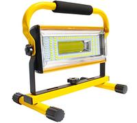 AF-WAN 80W Projecteur LED Rechargeable 7000 Lumens Projecteur de Chantier Super Brillante Lamp Puissante LED Spot IP65 Étanche pour Travaux d'atelier, Garage, Terrasse, Jardin (Jaune)