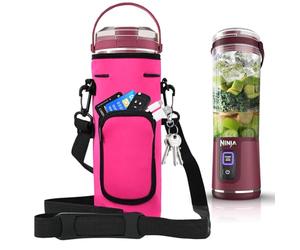 AF-WAN Étui de rangement portable avec bandoulière pour mixeur sans fil Ninja BC151EUBK/BC151EUNV/BC151EUCR/BC151EUEM/BC151EUPR/BC151EUWH Blast, portable, 530 ml (rose rouge)