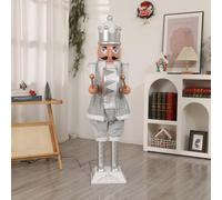 AFAGUEEUPD 160cm Casse-Noisette Géant en Bois, avec lumières et Musique, Bras oscillant Automatique pour Jardin, pelouse ou Porche Pendant Les fêtes de Noël E2