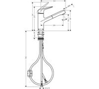 Afaire Hansgrohe-M427-H150 Mitigeur cuisine 150 avec douchette extractible