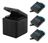 AFAITH Chargeur de Batterie, Batterie 3 PCS + 3 Slots Chargeur + Câble USB Type-C Kit d'accessoires pour GoPro Hero 5 6 7 8 Black