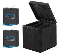 AFAITH Chargeur triple Chargeur Dock Chargeurs de batteries + Batteries 2 pcs pour GoPro Hero 5 6 8 Hero7 Black Hero (2018)