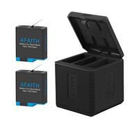 AFAITH Chargeur Triple pour GoPro avec Batteries Rechargeables (2 pièces) Étui de Chargement Dock 3-canaux Chargeur Rapide + câble Type C pour GoPro Hero 5 Hero 6 Hero 7 Hero 8 Black