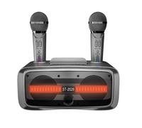 AFAITH Micro Karaoke Adulte Enfant Enceinte Karaoké avec 2 Micro sans Fil Bluetooth pour TV, Karaoke Complet 20 Watts avec Lumière LED, Sensibilité du Microphone Réglable et écho