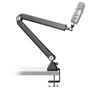AFAITH Support de bras de micro avec gestion des câbles, Support de microphone de diffusion professionnel robuste pour microphones Blue Yeti Blue Snowball Nano