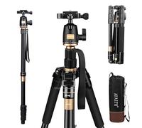 AFAITH Trépied Appareil Photo monopods,141CM Monopods Professionnel en Aluminium Charge 8kg, Rotule 360°Trepied Photo Compatible Canon, Nikon, Sony, DSLR