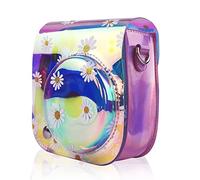 AFAKEREPPV Caméra Puce Coque Cuir Cover Couleur Transparent Petite Chrysanthemum Un Sac de caméra d'épaule Ajuste for Fujifilm Instax Mini 11 Fit for Polaroid Sacs pour appareils Photo numériques