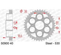 Afam Couronne 50900-40 – acier 40 dents pas 530 ID60 LK110 6 trous argenté