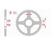 Afam 10221 Rear Sprocket Argenté 45t
