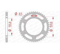 Afam 35304 Rear Sprocket Argenté 47t
