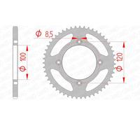 Afam Couronne 38101 – acier standard, 60 dents, pas 420 – argenté