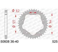 AFAM Couronne acier standard 50608 - 525 - Nécessite un porte couronne