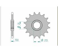 AFAM Pignon acier standard 1512 - 520