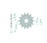 Afam Pignon Acier Standard 20320 - 520, Taille 100 Mm