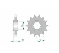 Afam Pignon 20515 acier standard 15 dents pas 525