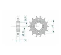 Afam Pignon Acier Standard 20602 - 530