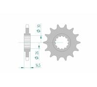 AFAM Pignon acier standard 20607 525 compatible avec HONDA CB F2 750