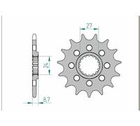 AFAM Pignon acier standard 22902 - 520, taille 100 mm