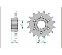 AFAM Pignon acier standard 37600 - 525