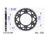 AFAM BARB CHAÎNE ALU ARGE Honda CR125/250/500, CRF250/450 50 DENTS