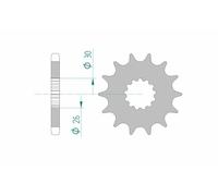 AFAM pignon avant standard en acier 88800 - 530