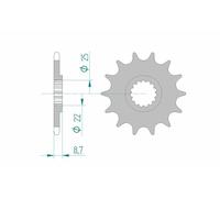 AFAM Pignon standard en acier avant 73301 - 520