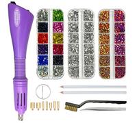 Afantti Applicateur Strass Hot Fix Outil Baguette Pierres Stylo Pistolet | 7 Pointes | 3000pcs Hotfix Strass | pour Vêtements Chaussures Chapeaux Tissu Arts Artisanat