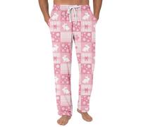 AFANYUH Baggy Sweatpants Cargo Pants Men Pantalon De Travail Confortable avec Imprimé Cœur Style Jogging Idéal pour Les Activités Détente Jogging Large Homme Rose S