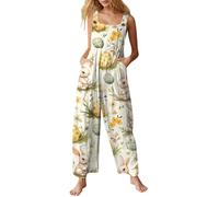 AFANYUH Combinaison Femme Chic Pour Soirée Avec Imprimé Lapin Ample Confortable Différentes Jaune S Sexy Une Pièce Jumpsuit Débardeur D'été Élégant Décontracté Slim Pantalon