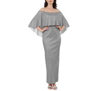 AFANYUH Robe De Soiree Femme Chic Et Elegant Mariage Sexy Epaules Dénudées Taille Haute Robes Cocktail De Mariée Longue Automne Grande Taille Wrap Hip Split Party Dress 2XL