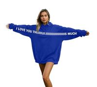 AFANYUH Sweats à Capuche Homme Femme Grande Taille Ample Confortable Sweat Couples Valentine's Day Hooides Décontracté Bleu XL