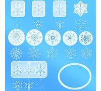 AFASOES 10PCS Moule Résine Noël Moules à Flocons de Neige en Résine Moules en Fonte Epoxy Moule de Résine de Flocon de Neige Moules de Moulage en Résine avec Ligne Nylon de 100m pour Noël Décoration