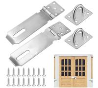 AFASOES 2 PCS Loquet de Cadenas Agrafe Moraillon de Porte Cadenas Verrou de Porte Moraillon de Verrou en Acier Inoxydable Verrou Porte Exterieur 5 Pouces Loquet Cadenas avec Vis pour Placard Armoire