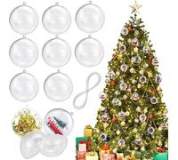 AFASOES 30PCS Boules de Noël Transparentes Boules en Plastique Transparentes 6CM Boule Transparente à Remplir Boules de Sapin de Noël Transparente Boule DIY Remplissable pour Noël Fete