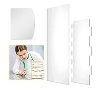 AFASOES 3Pcs Grattoir à Gâteau en Acrylique Transparent Peignes de Décoration de Gâteau Decoration DIY Cake Scraper Gâteau Grattoir Peigne Grattoir à Gâteau en Acrylique pour Crème Gâteau Pâtisserie