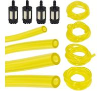 AFASOES 4PCS Tuyau Durite d'Essence, Tuyaux d'Essence (2 x 3,5 mm, 2,5 x 5 mm, 3 x 5 mm, 3 x 6 mm) Durites de Carburant Tuyau de Tondeuse avec Filtre à Carburant Durite Essence pour Tronçonneuse